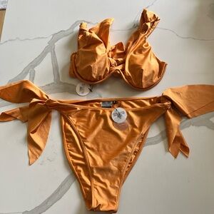 Andrea Iyamah Rai Orange Bikini Set